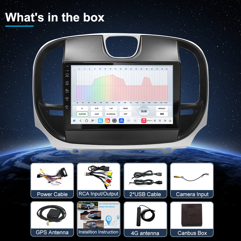 2015 2016 2017 2018 2019 2020 2021 2022 2023 Chrysler 300C Replacement Headunit Apple Android Auto Accessories Pantalla Estéreo