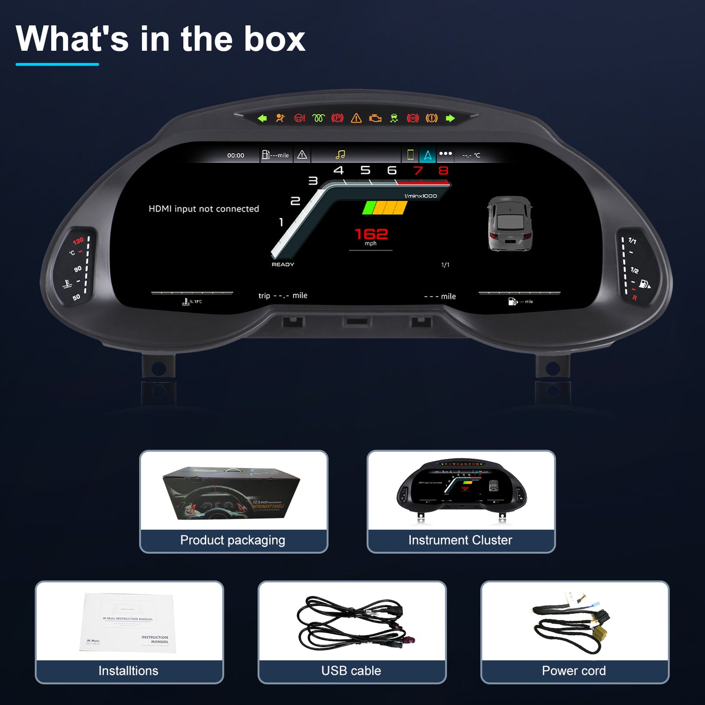 Audi Q5 Digital Instrument Cluster 2009-2018 | 12.3" QLED - Topdisplay 2009 / 2010 / 2011 / 2012 / 2013 / 2014 / 2015 / 2016 / 2017 / 2018