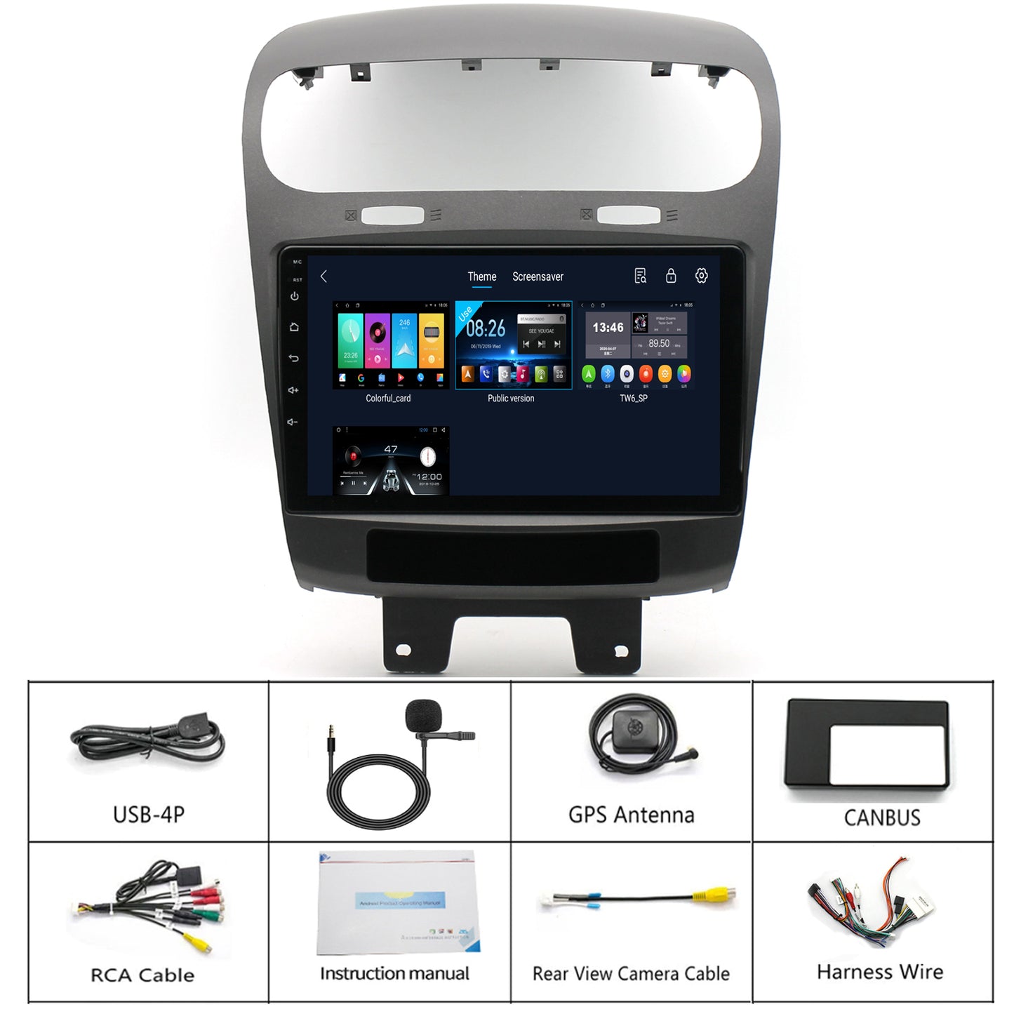 Dodge Journey Radio upgrade 2011-2019 CarPlay Stereo Screen-Topdisplay 2011 2012 2013 2014 2015 2016 2017 2018 2019 Replacement Headunit Apple Android Auto Accessories Pantalla Estéreo