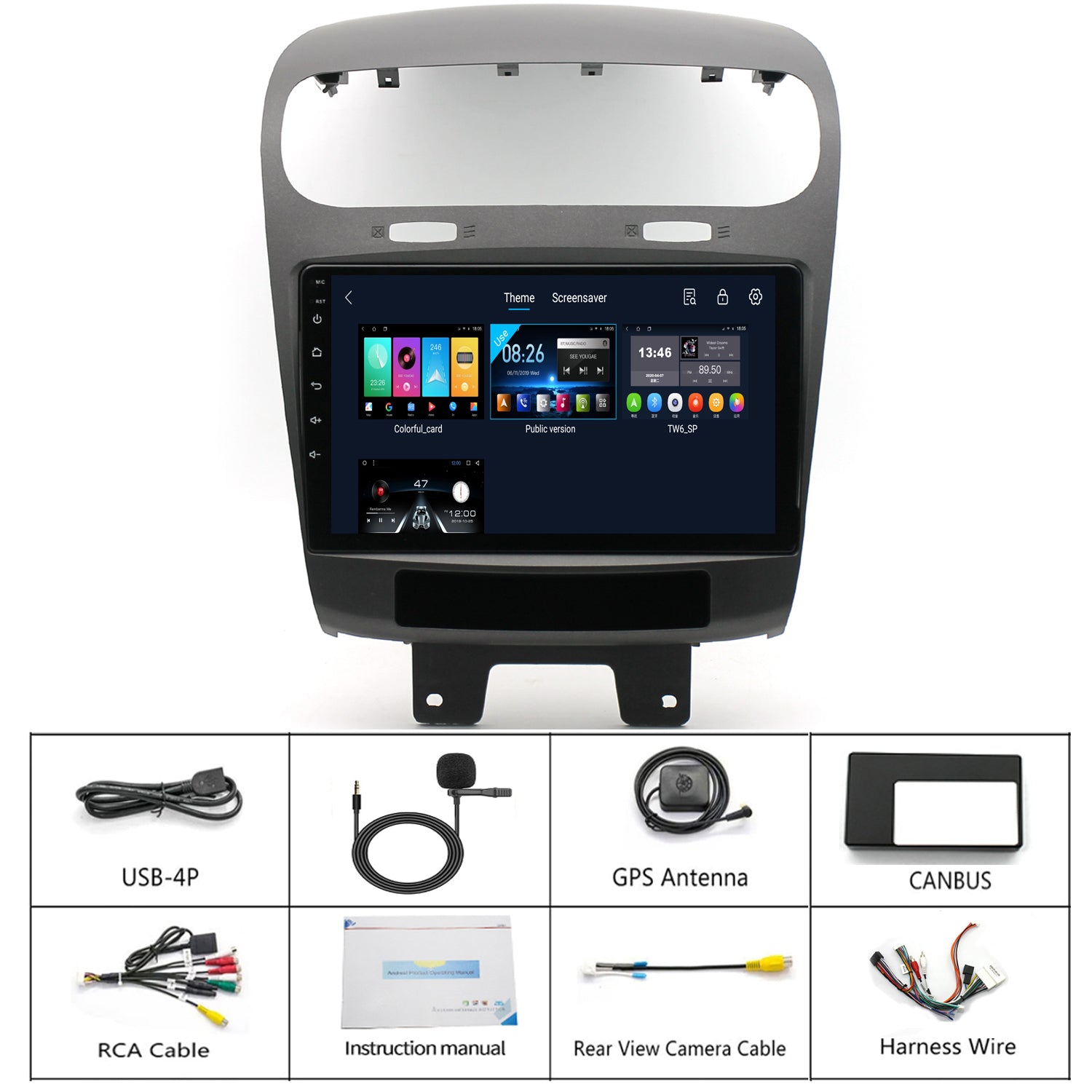 Dodge Journey Radio upgrade 2011-2019 CarPlay Stereo Screen-Topdisplay 2011 2012 2013 2014 2015 2016 2017 2018 2019 Replacement Headunit Apple Android Auto Accessories Pantalla Estéreo