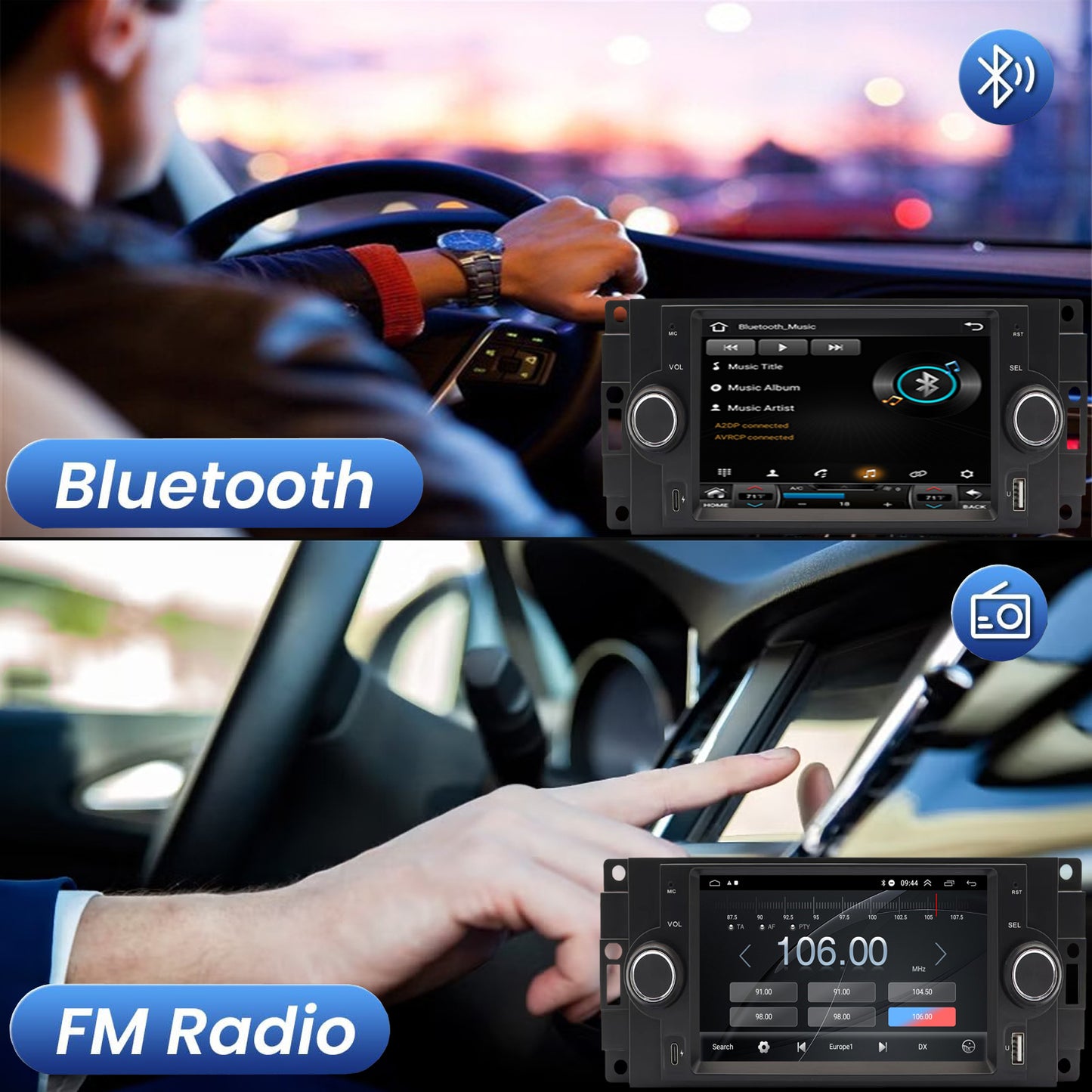 Dodge Charger Radio upgrade 2006-2007 CarPlay Stereo Screen-Topdisplay 2006 2007 Replacement Headunit Apple Android Auto Accessories Pantalla Estéreo