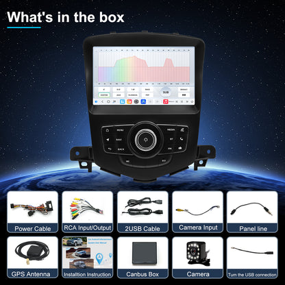 For Chevrolet Chevy Cruze 2009-2015 2016 limited Radio upgrade,10.4-inch QLED 8-Core CPU,touch screen Stereo,Wireless CarPlay & Android Auto,keep OEM Controls