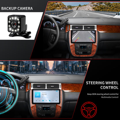 For Chevrolet Chevy Silverado 1500/2500/3500 2007-2013 Radio upgrade,10.5-inch QLED  8-Core CPU,touch screen Stereo,Wireless CarPlay & Android Auto,keep OEM Controls