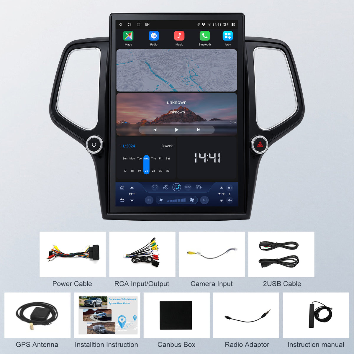 Jeep Grand Cherokee 2014-2021 14.5" CarPlay Radio | Topdisplay 2014 2015 2016 2017 2018 2019 2020 2021 Jeep Grand Cherokee