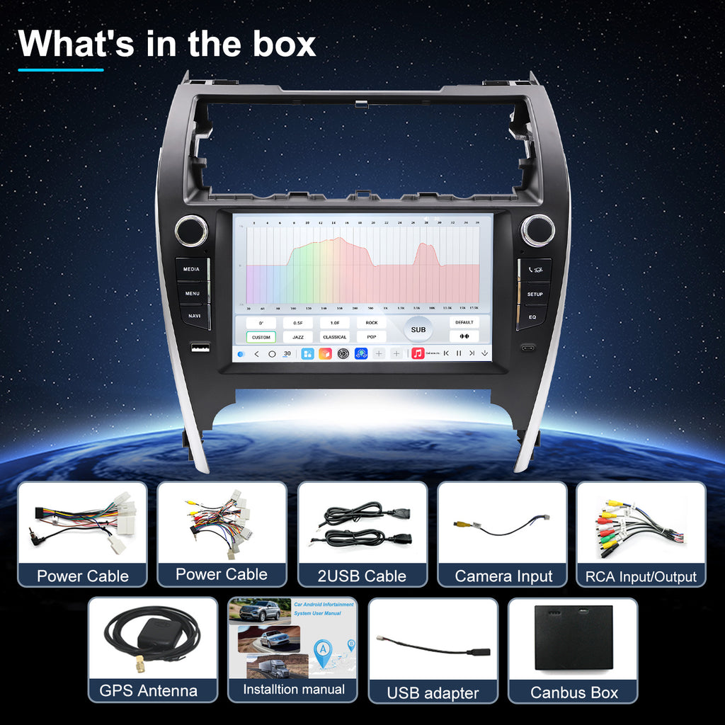 For Toyota Camry 2012-2014 Radio upgrade,9-inch QLED  8-Core CPU,touch screen Stereo,Wireless CarPlay & Android Auto,keep OEM Controls