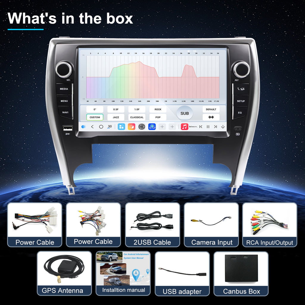 For Toyota Camry 2015-2017 Radio upgrade,9-inch QLED  8-Core CPU,touch screen Stereo,Wireless CarPlay & Android Auto,keep OEM Controls