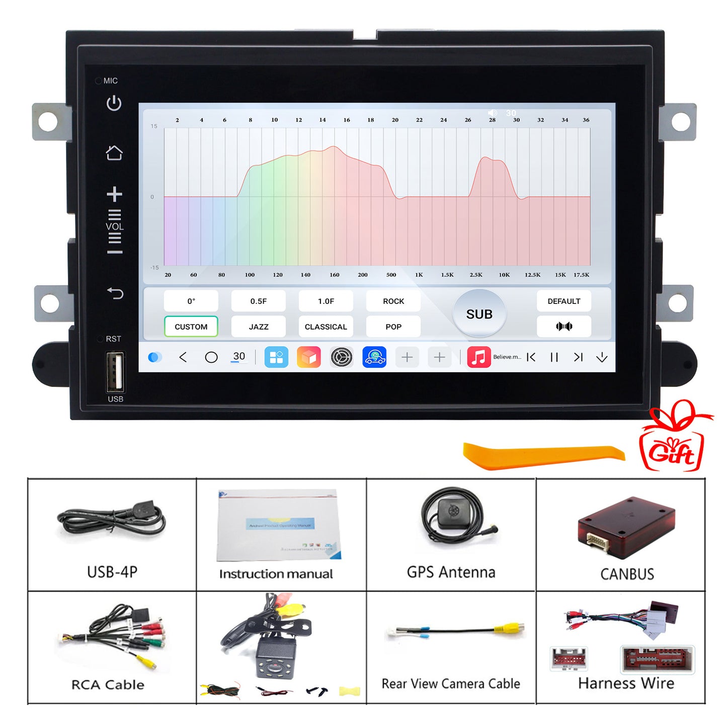 Ford Fusion Radio upgrade 2006-2008 CarPlay Stereo - Topdisplay 2006 2007 2008 Upgrade Touch Screen Headunit Apple Carplay Android Auto Accessories Estéreo Pantalla