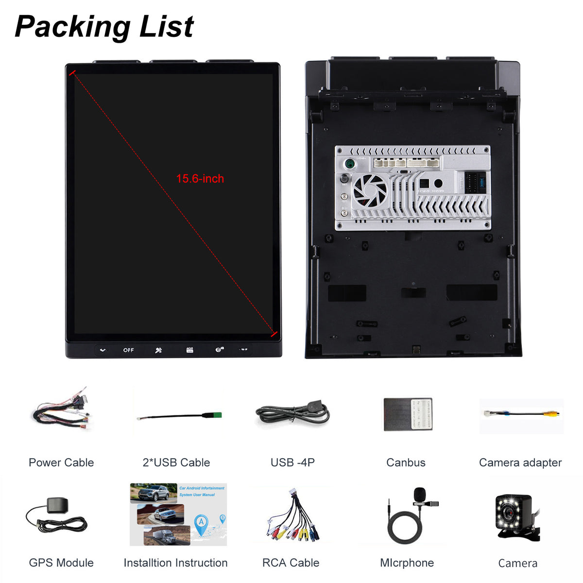 For Ford F350 2017-2021, 15.6-inch QLED Car Radio & Touch Screen Stereo, 8-Core CPU, Wireless CarPlay & Android Auto, Retain OEM Controls