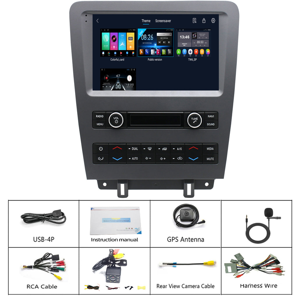 for Ford Mustang 2010-2014 Radio upgrade,9-inch QLED 8-Core CPU,touch screen Stereo,Wireless CarPlay & Android Auto,Free camera