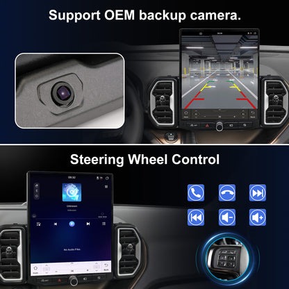 Ford Bronco Sport Radio upgrade 2021-2024 CarPlay Stereo - Topdisplay 2021 2022 2023 2024 Upgrade Touch Screen Headunit Apple Carplay Android Auto Accessories Estéreo Pantalla