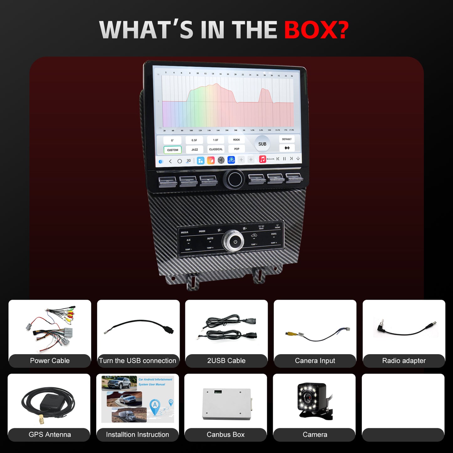 Ford Mustang Stereo replacement 2010-2014 CarPlay Radio Screen-Topdisplay 2010 2011 2012 2013 2014 Mustang Upgrade Headunit Apple Carplay Android Auto Accessories Pantalla Estéreo