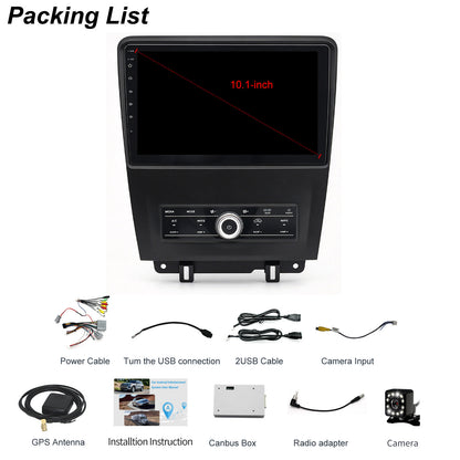 For Ford Mustang 2010-2014 Radio upgrade, 10.1-inch QLED 8-Core CPU, touch screen Stereo,Wireless CarPlay & Android Auto,keep OEM Controls, free backup camera included