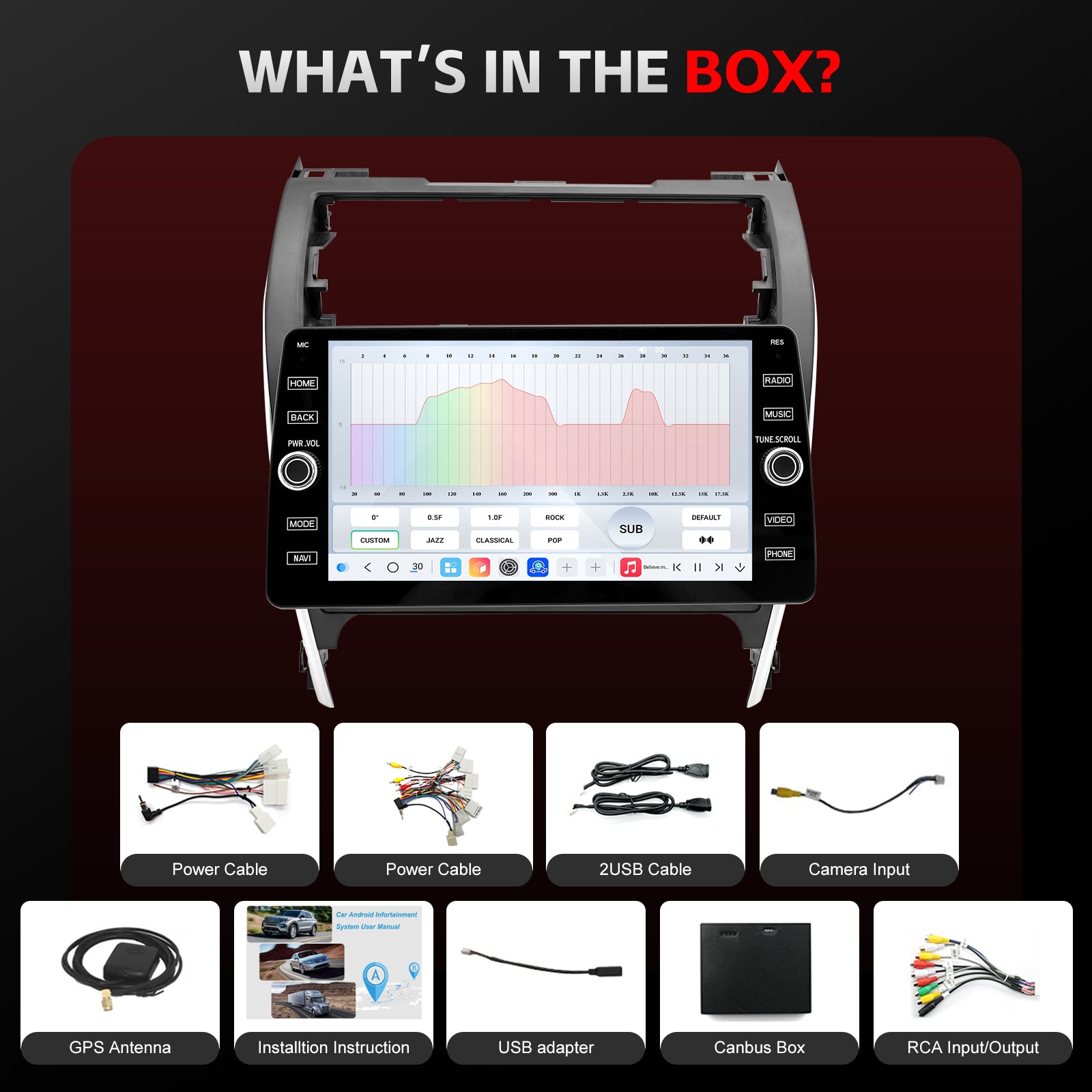 Toyota Camry 2012 2013 2014 Car Head unit Replacement