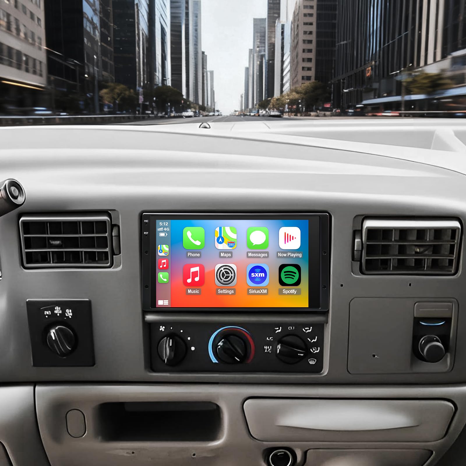 Ford F150 Stereo replacement 1997-2003 CarPlay Radio Screen-Topdisplay 1997 1998 1999 2000 2001 2002 2003 F150 Upgrade Headunit Apple Carplay Android Auto Accessories Pantalla Estéreo