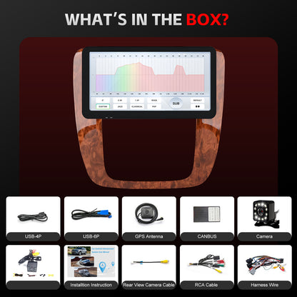 Chevy Avalanche Radio upgrade 1996-2005 CarPlay Stereo Screen-Topdisplay 2007 2008 2009 2010 2011 2012 2013 Chevrolet