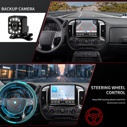 Chevy Silverado Radio upgrade 2014-2018 CarPlay Stereo Screen-Topdisplay 2014 2015 2016 2017 2018 Chevrolet Replacement Headunit Apple Android Auto Accessories Pantalla Estéreo 
