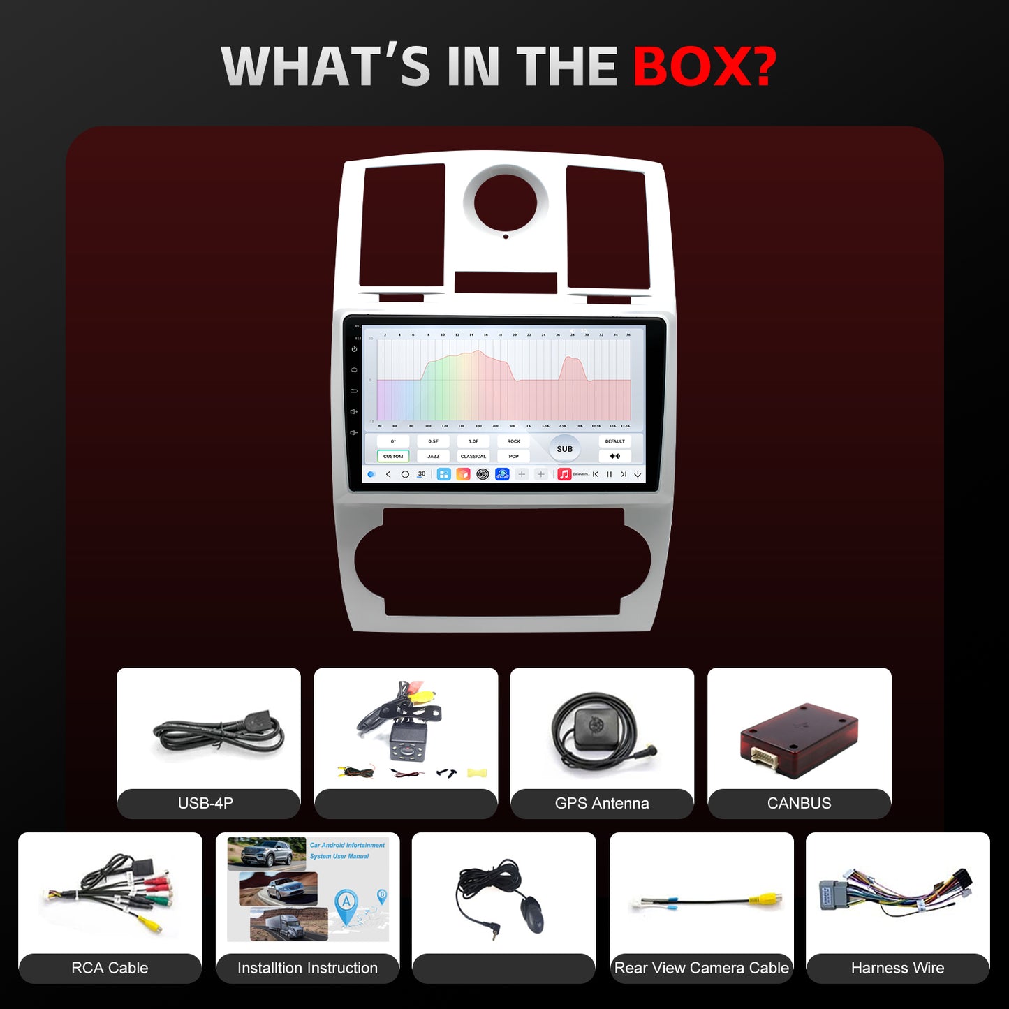 Chrysler 300 Radio upgrade 2005-2010 CarPlay Stereo Screen-Topdisplay 2005 2006 2007 2008 2009 2010 Replacement