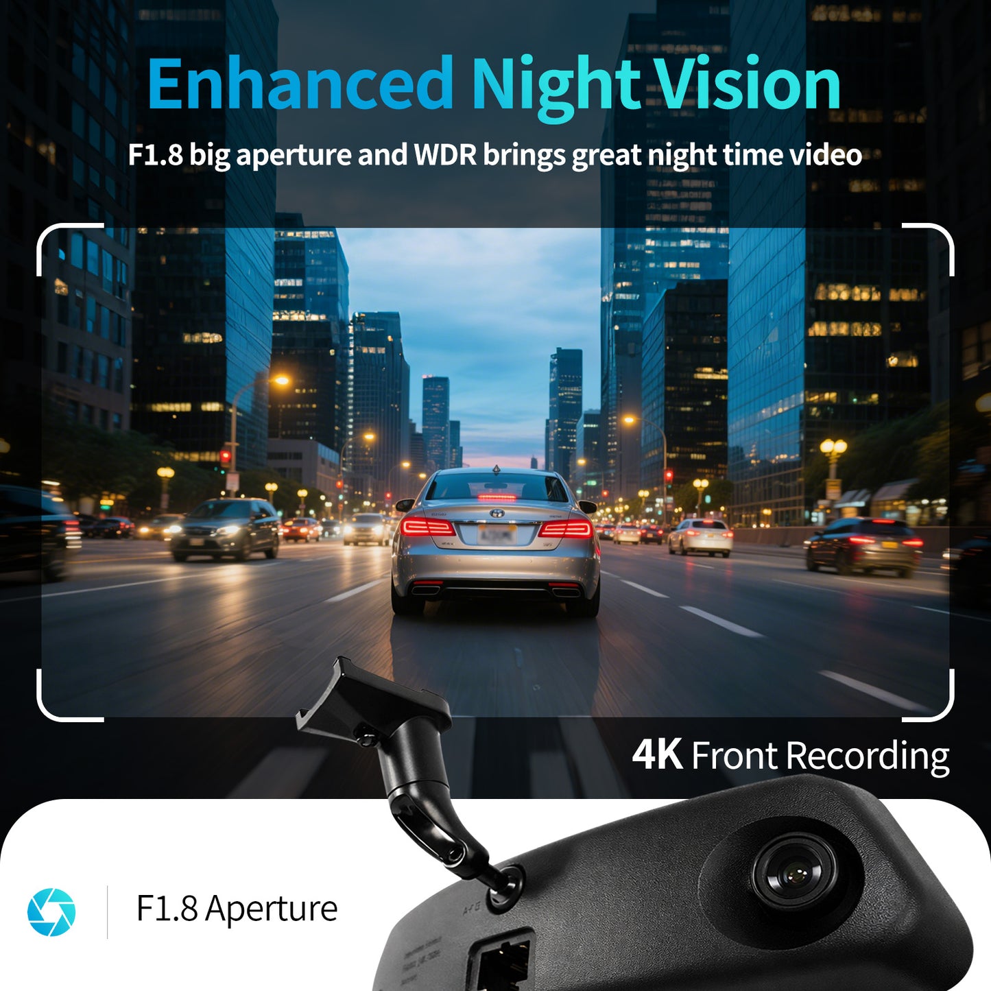 4K Mirror Dash Cam for Ford F150 2011–2025, Front 4K + Rear 1080P Camera, Integrated Replacement OEM Look, Plug & Play, Includes Free 64GB Card