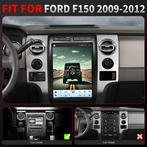 For Ford F150 2009-2012 Radio upgrade, 12.1-inch QLED 8-Core CPU, touch screen Stereo, Wireless CarPlay & Android Auto, Auto AC Only
