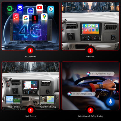 Ford F150 Stereo replacement 1997-2003 CarPlay Radio Screen-Topdisplay 1997 1998 1999 2000 2001 2002 2003 F150 Upgrade Headunit Apple Carplay Android Auto Accessories Pantalla Estéreo