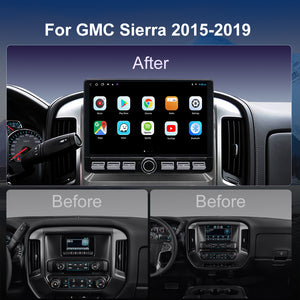 For GMC Sierra 2015-2019 Radio upgrade,10.2-inch QLED 8-Core CPU,touch screen Stereo,Wireless CarPlay & Android Auto,keep OEM Controls