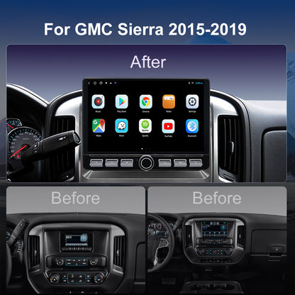 For GMC Sierra 2015-2019 Radio upgrade,10.2-inch QLED 8-Core CPU,touch screen Stereo,Wireless CarPlay & Android Auto,keep OEM Controls