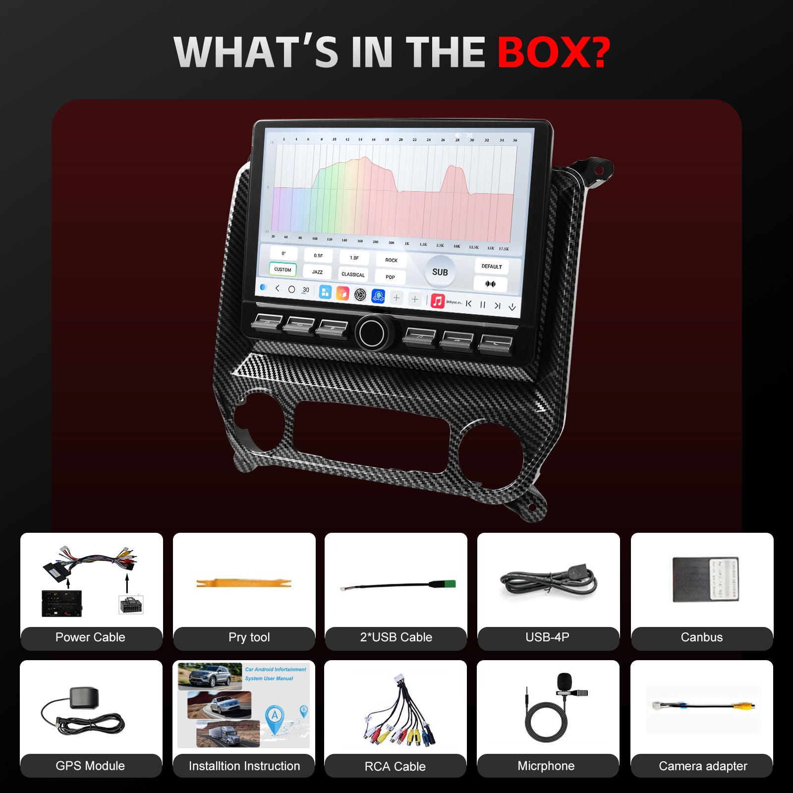 Chevy Silverado Radio upgrade 2014-2018 CarPlay Stereo Screen-Topdisplay 2014 2015 2016 2017 2018 Chevrolet Replacement Headunit Apple Android Auto Accessories Pantalla Estéreo 