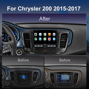 For Chrysler 200 2015-2017 Radio upgrade,10.2-inch QLED 8-Core CPU,touch screen Stereo,Wireless CarPlay & Android Auto,keep OEM Controls