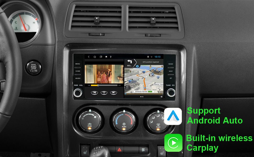 for Dodge Challenger 2008-2014 Radio upgrade,7-inch QLED 8-Core CPU,touch screen Stereo,Wireless CarPlay & Android Auto,Free camera