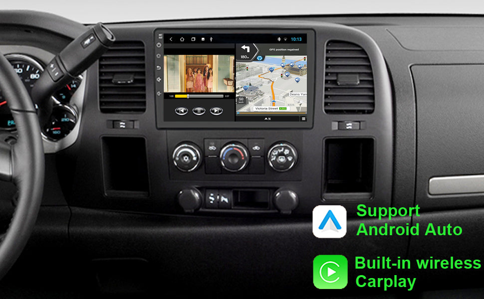 For Buick Lucerne 2006-2011 Radio upgrade,10.1-inch QLED 8-Core CPU,touch screen Stereo,Wireless CarPlay & Android Auto,keep OEM Controls