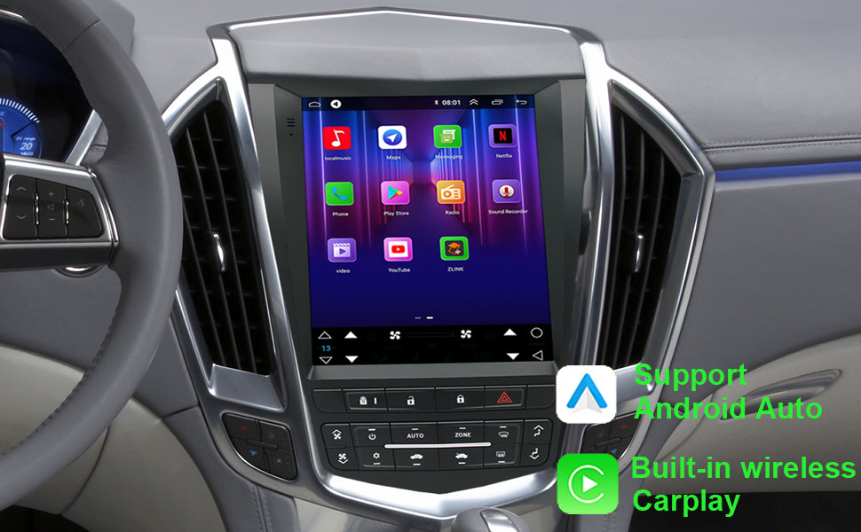 Cadillac SRX Radio upgrade 2010-2012 CarPlay Stereo Screen - Topdisplay 2010 2011 2012 Replacement Headunit Apple Android Auto Accessories Pantalla Estéreo