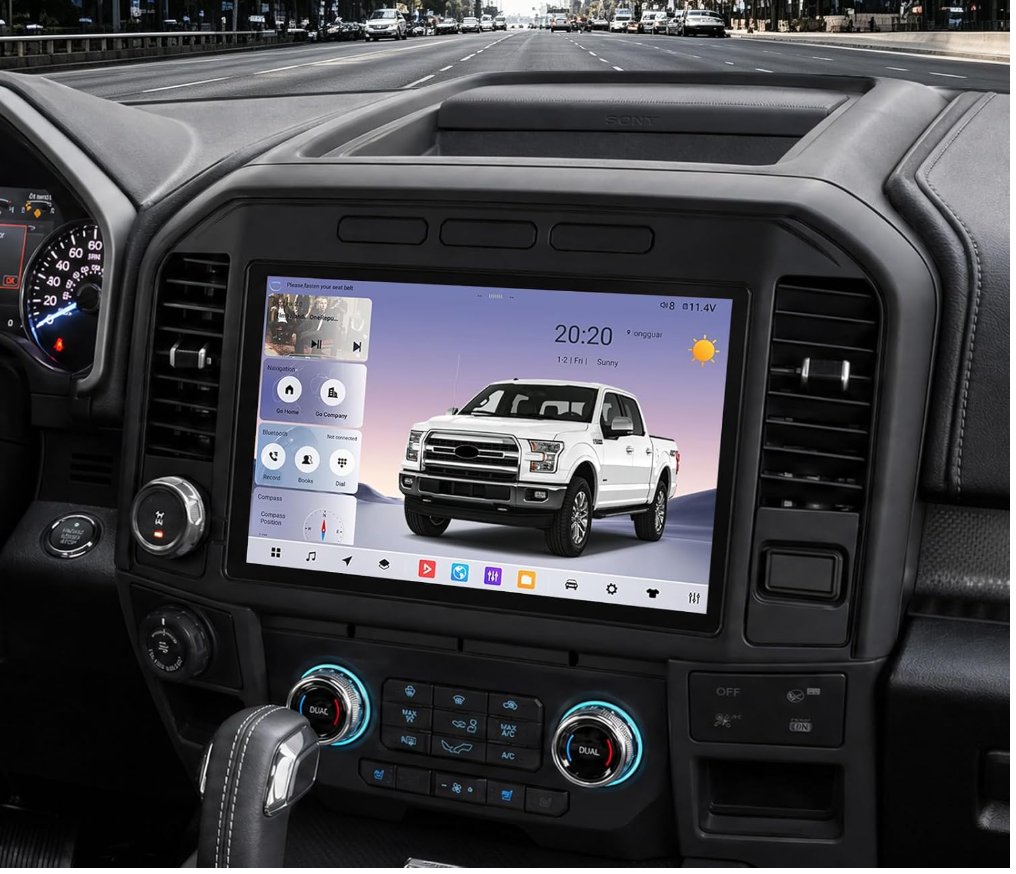 For Ford F150 2015-2020 Radio upgrade, 13-inch QLED 8-Core CPU, touch screen Stereo, Wireless CarPlay & Android Auto, keep OEM Controls