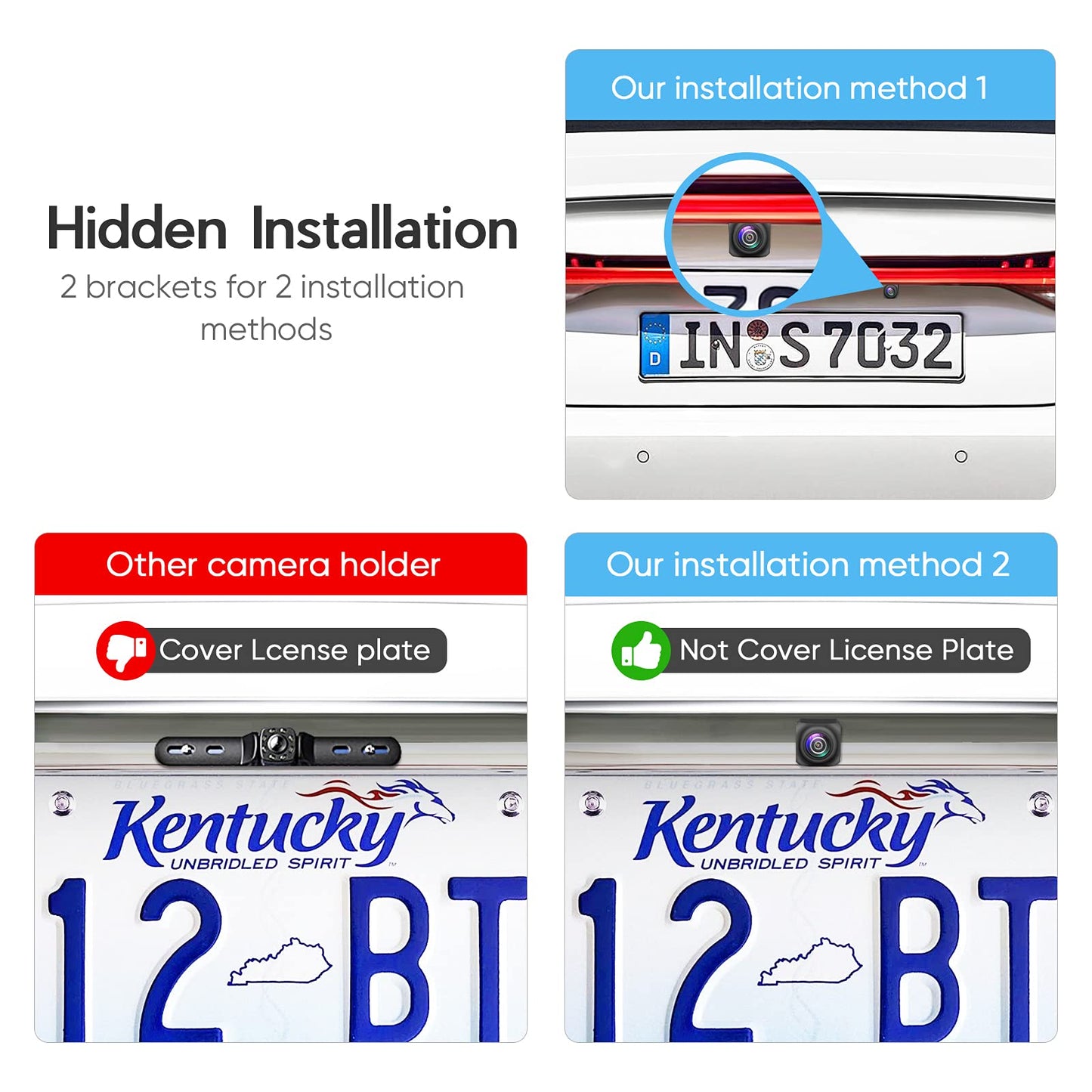 Backup Camera, AHD 1080P Metal 170 Degree Wide Angle Rearview Reversing Camera, Clear Night Vision IP69 Waterproof Reverse Rear View Camera for Car Vehicle SUV RV