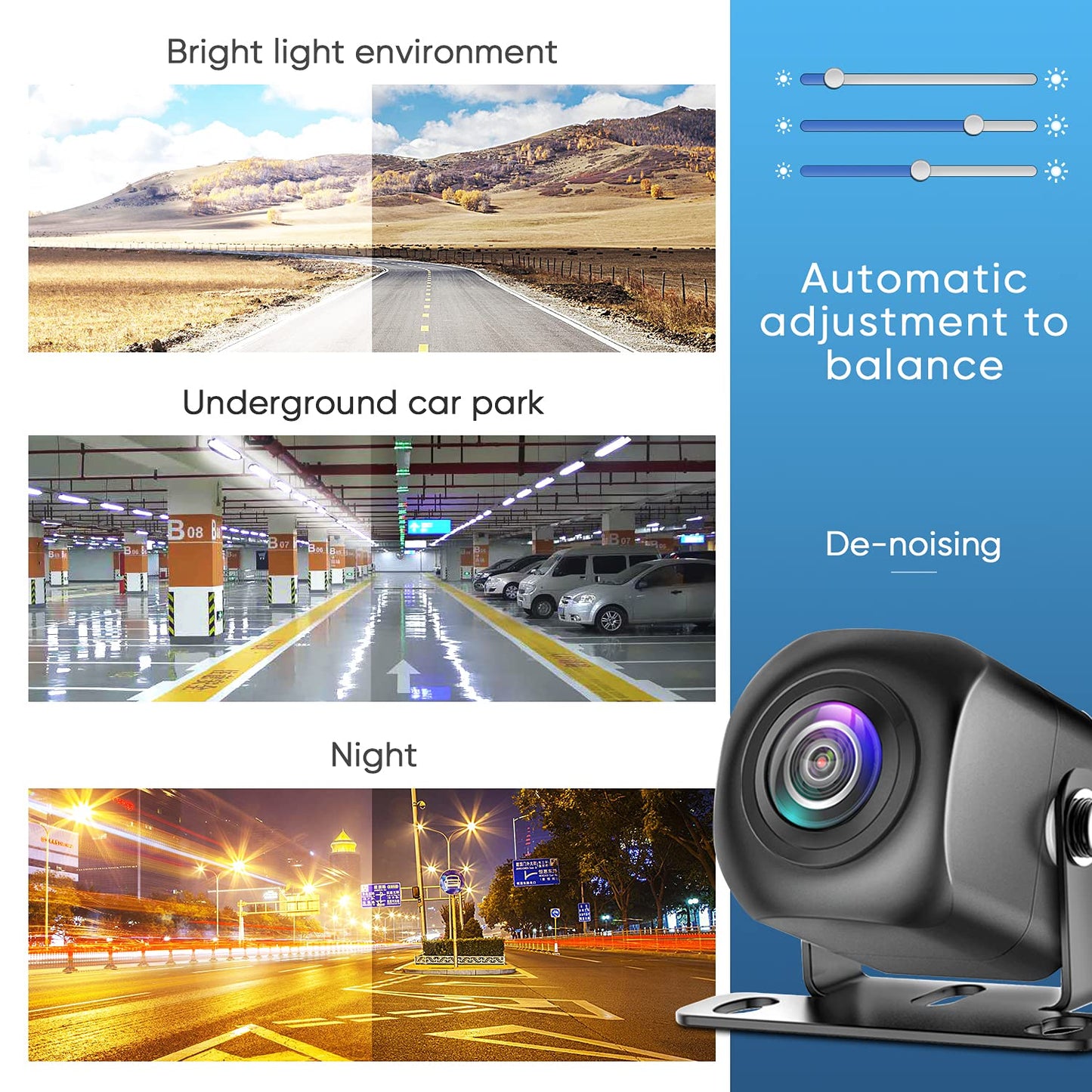 Backup Camera, AHD 1080P Metal 170 Degree Wide Angle Rearview Reversing Camera, Clear Night Vision IP69 Waterproof Reverse Rear View Camera for Car Vehicle SUV RV