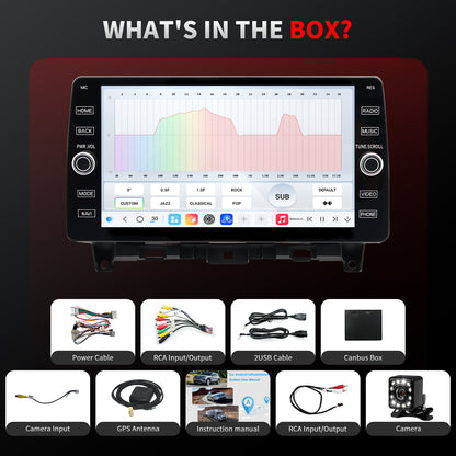 Honda Accord Radio upgrade 2008-2018 CarPlay Stereo Screen -Topdisplay 2008 2009 2010 2011 2012 Replacement Headunit Apple Android Auto Accessories Pantalla Estéreo 