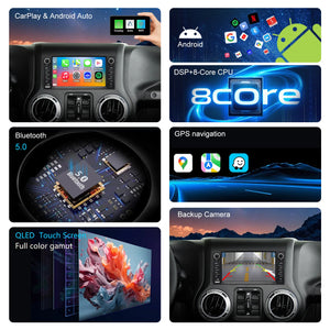 For Jeep Compass 2009-2011 Radio upgrade,7-inch QLED  8-Core CPU,touch screen Stereo,Wireless CarPlay & Android Auto,keep OEM Controls