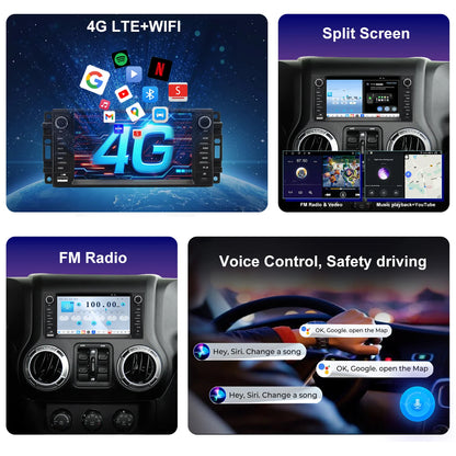 For Jeep Compass 2009-2011 Radio upgrade,7-inch QLED  8-Core CPU,touch screen Stereo,Wireless CarPlay & Android Auto,keep OEM Controls