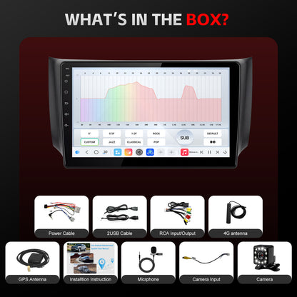 For Nissan Sentra 2013-2019 Radio upgrade,9-inch QLED 8-Core CPU,touch screen Stereo,Wireless CarPlay & Android Auto,keep OEM Controls