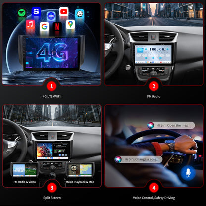 For Nissan Sentra 2013-2019 Radio upgrade,9-inch QLED 8-Core CPU,touch screen Stereo,Wireless CarPlay & Android Auto,keep OEM Controls