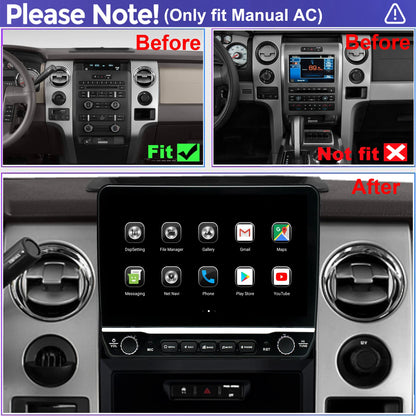For Ford F150 2013-2014 STX XL Radio upgrade,10.1-inch QLED 8-Core CPU,touch screen Stereo,Wireless CarPlay & Android Auto,Free camera