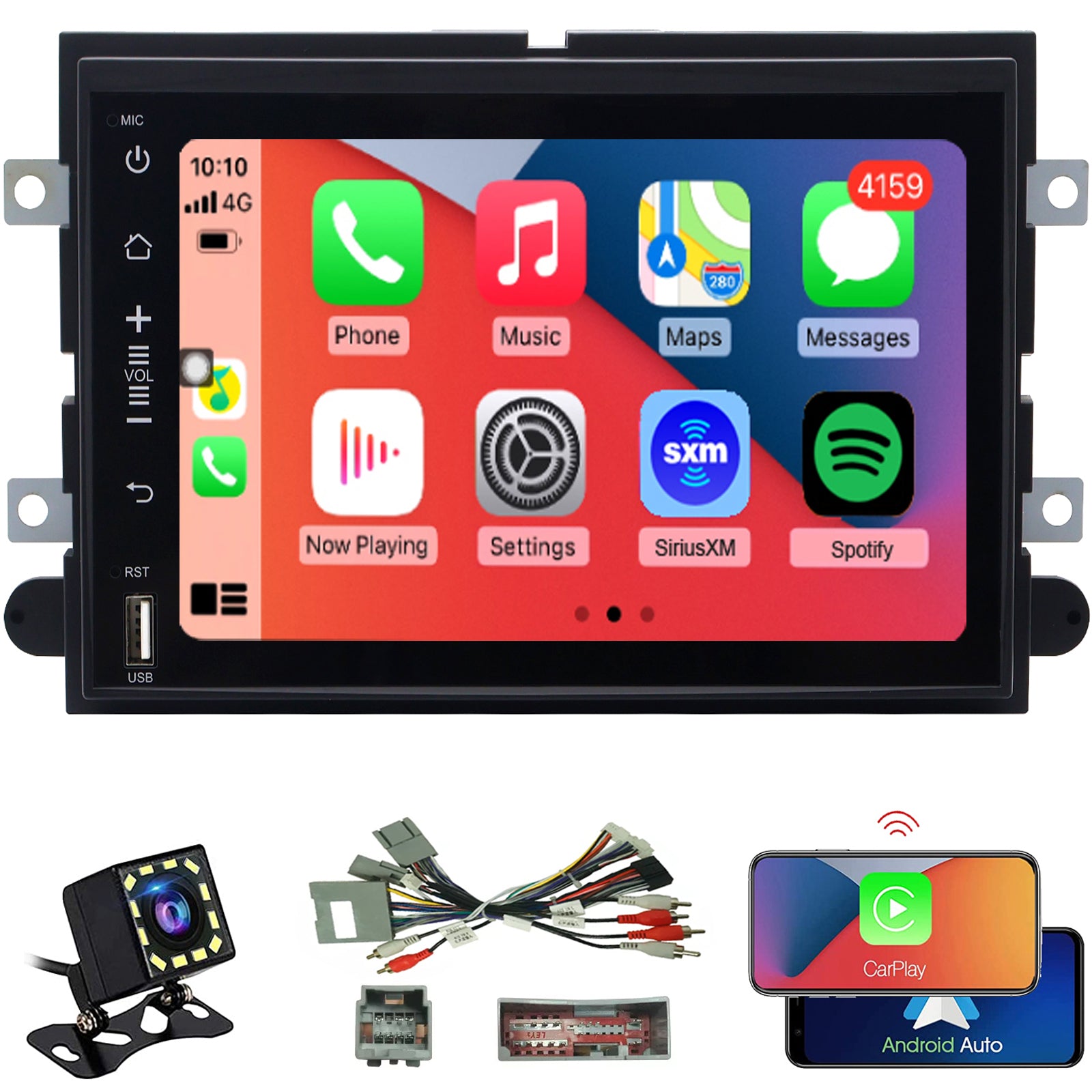 For Ford F150 2004-2008 Radio upgrade,7-inch QLED 8-Core CPU,touch screen Stereo,Wireless CarPlay & Android Auto,Free camera