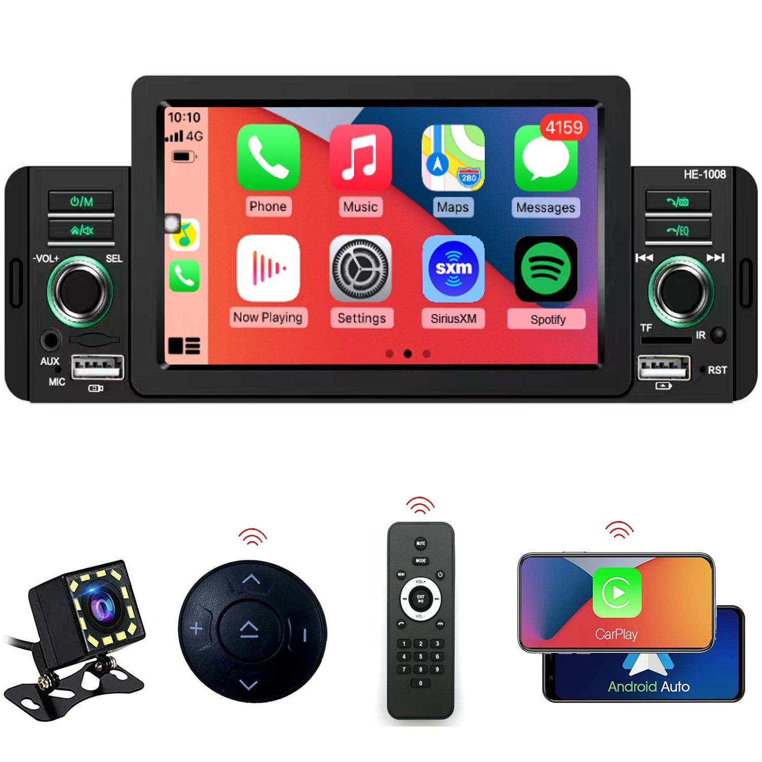 For Volvo VNL 2004-2016 Radio Upgrade, 5-Inch Touch Screen Stereo, Wireless CarPlay, Free Camera