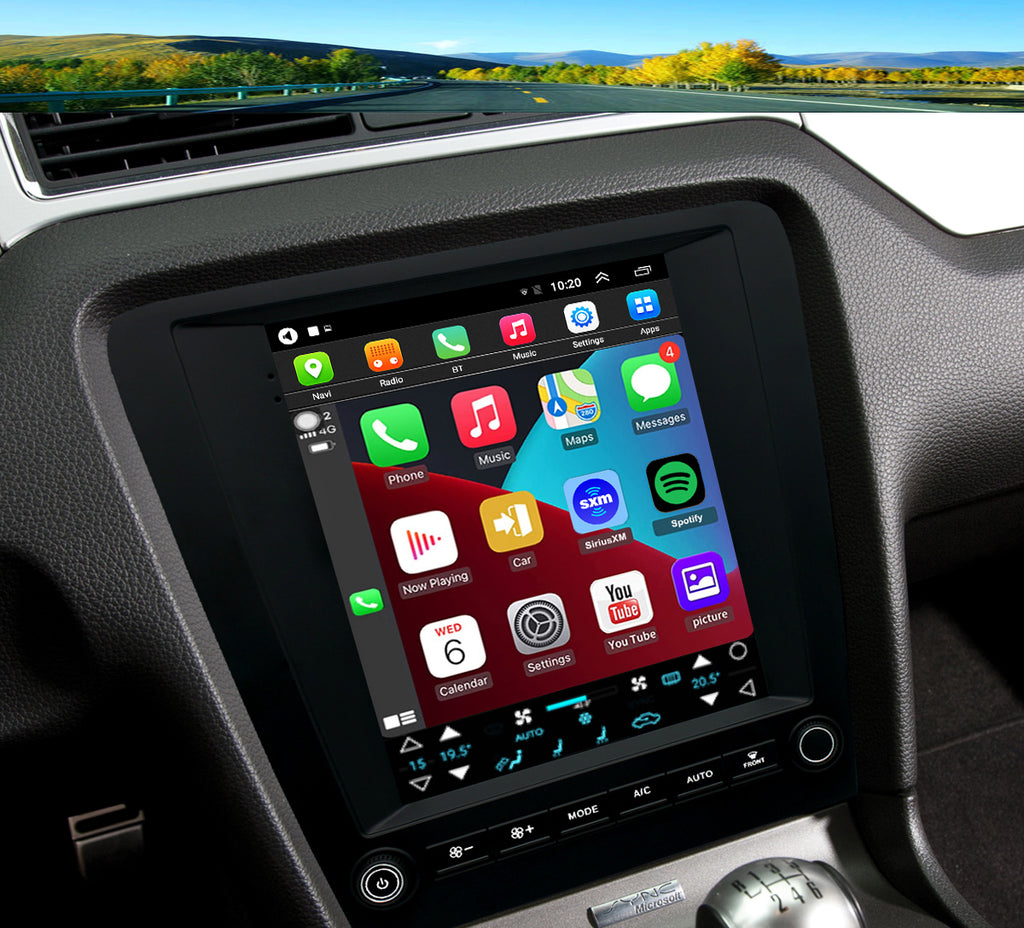 for Ford Mustang 2010-2014 Radio upgrade,9.7-inch QLED 8-Core CPU,touch screen Stereo,Wireless CarPlay & Android Auto,Free camera