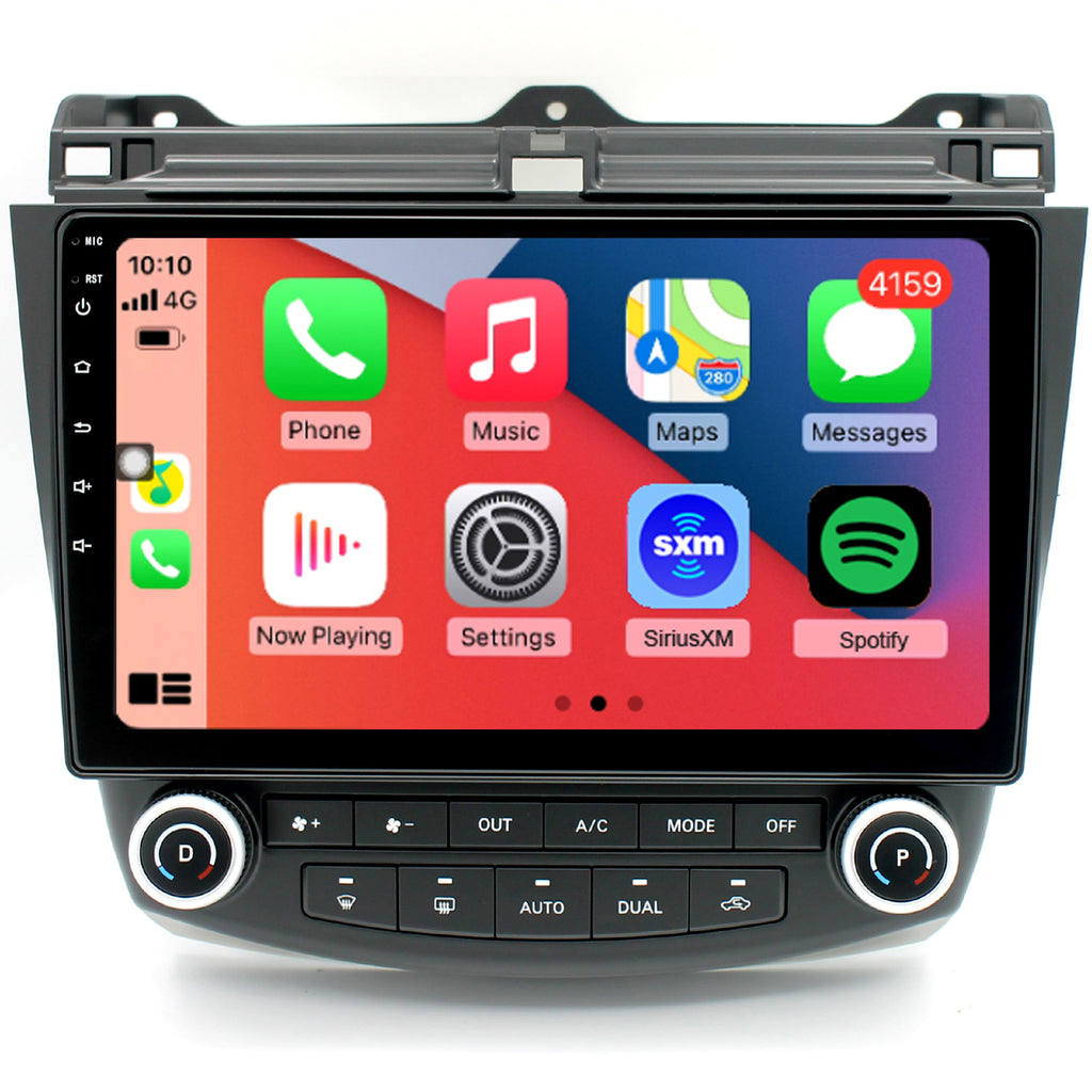 Honda Accord radio Upgrade 7th Gen 2003-2007 Android 12 10.1inch IPS Touch Screen GPS Navigation Wireless Carplay 4G LTE Bluetooth WiFi Free Rear Camera