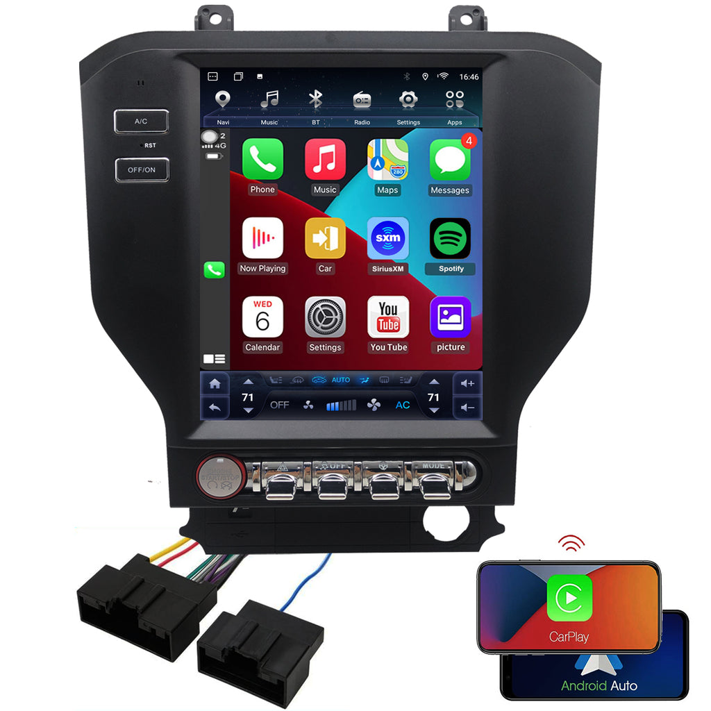 for Ford Mustang 2015-2023 Radio upgrade,9.7-inch QLED 8-Core CPU,touch screen Stereo,Wireless CarPlay & Android Auto,keep OEM Controls