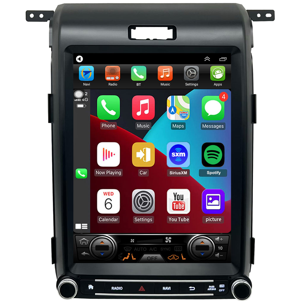 for Ford F150 2013-2014 Radio upgrade,12.1-inch QLED 8-Core CPU,touch screen Stereo,Wireless CarPlay & Android Auto,keep OEM Controls