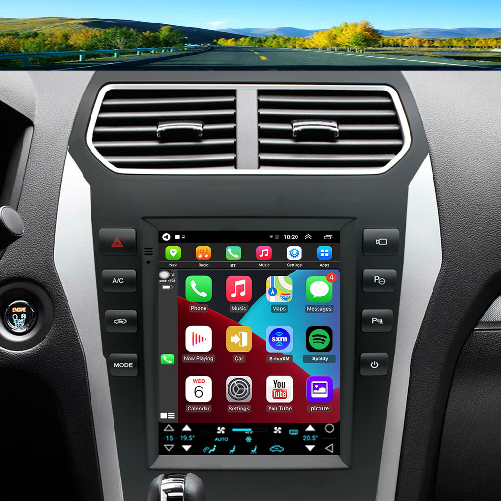 for Ford Explorer 2011-2019 Radio upgrade,9.7-inch QLED  8-Core CPU,touch screen Stereo,Wireless CarPlay & Android Auto,keep OEM Controls