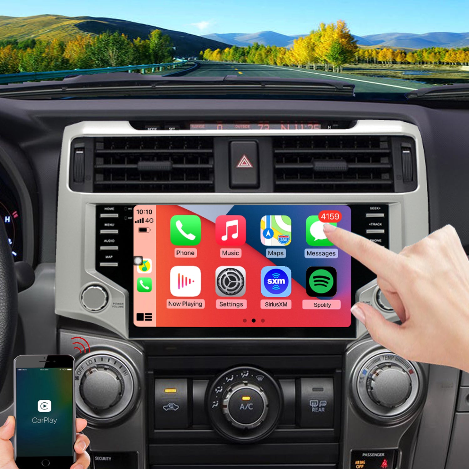 Topdisplay 2020 2021 2022 2023 Toyota 4Runner Upgrade Stereo Headunit Apple Carplay Android Auto Pantalla Estéreo