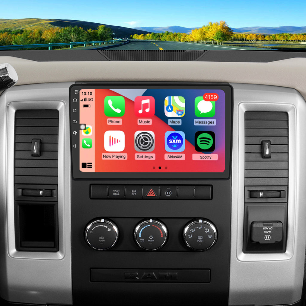 for Dodge RAM 1500/2500/3500 2009-2012 Radio upgrade,10-inch QLED 8-Core CPU,touch screen Stereo,Wireless CarPlay & Android Auto,Free camera