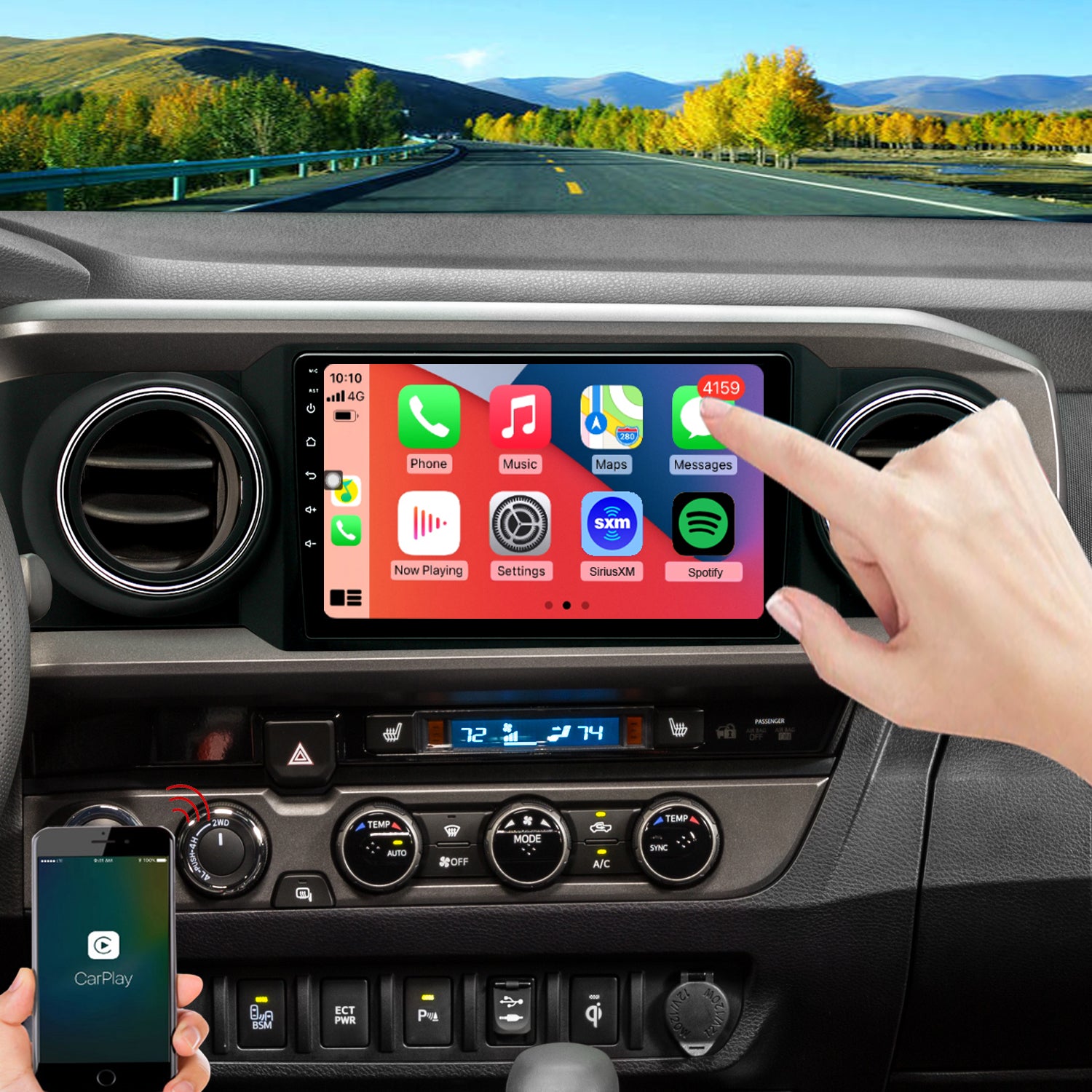 2016 2017 2018 2019 2020 2021 2022 2023 Toyota Tacoma Upgrade Stereo Headunit Apple Carplay Android Auto Pantalla Estéreo